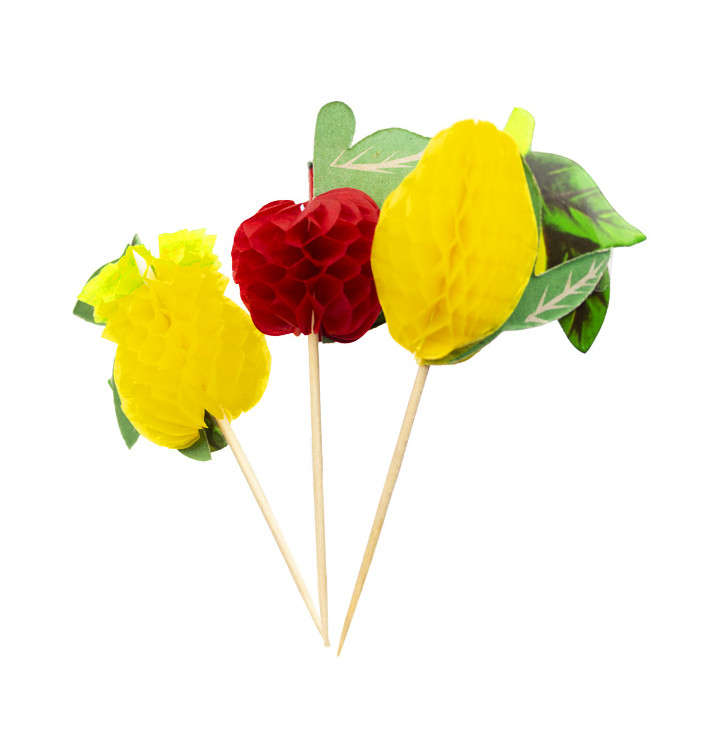Palitos de Festa Fruta 10cm (100 Uds) Palitos de Festa Fruta 10cm (100 Uds)