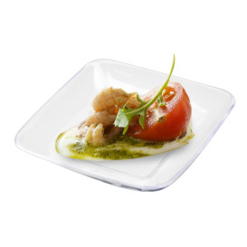 Prato Plastico Degustação Trasparente 6x6x1cm (200 Uds)