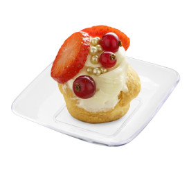 Prato Plastico Degustação Trasparente 6x6x1cm (200 Uds)