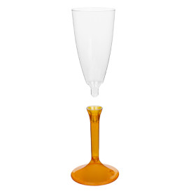 Copo PS Flute Champanhe Laranja Transp. 120ml 2P (200 Uds)