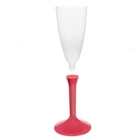 Copo PS Flute Champanhe Coral 120ml 2P (20 Uds)