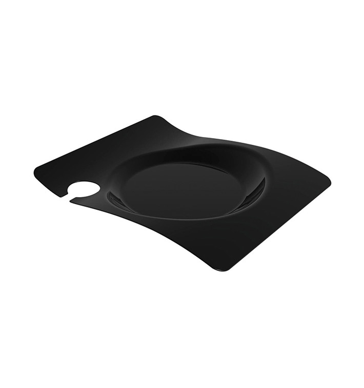 Prato Plastico "Forma" com Soporte Preto 22x18 cm (12 Uds) Prato Plastico "Forma" com Soporte Preto 22x18 cm (12 Uds)