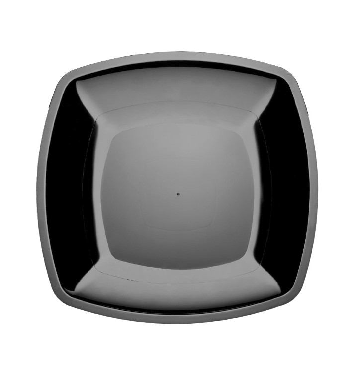 Prato Plastico Raso Preto Square PS 300mm (12 Uds) Prato Plastico Raso Preto Square PS 300mm (12 Uds)