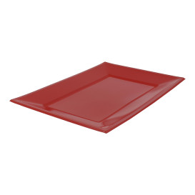 Bandeja Plastico Rectangular Vermelho 330x225mm (25 Uds)