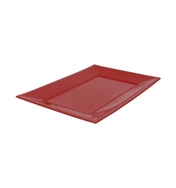 Bandeja Plastico Rectangular Vermelho 330x225mm (25 Uds) Bandeja Plastico Rectangular Vermelho 330x225mm (25 Uds)