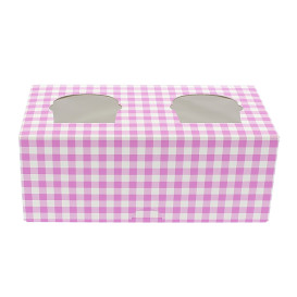 Caixa 2 Cupcakes Rosa 19,5x10x7,5cm (160 Unidades)