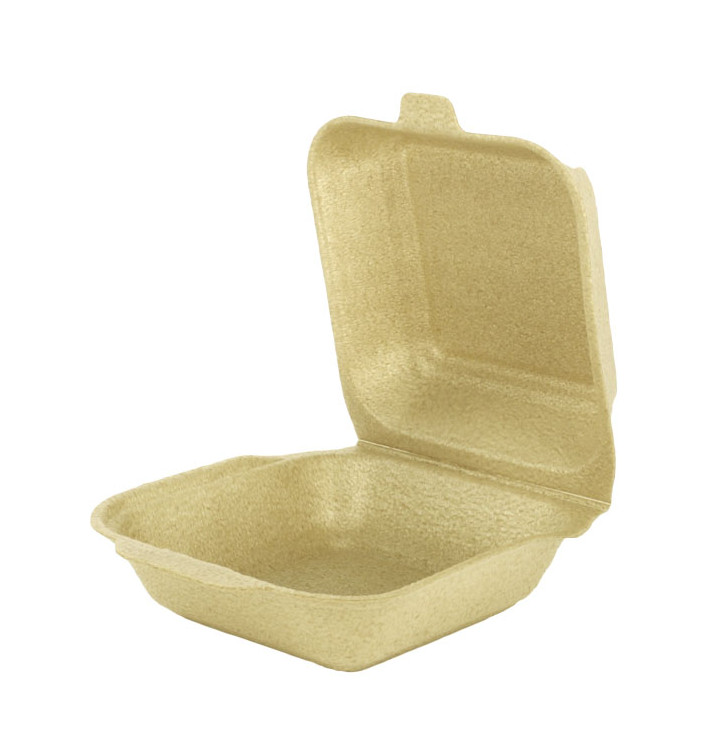 Embalagem Hamburguer XPP Creme 15x15x7cm (125 Uds) Embalagem Hamburguer XPP Creme 15x15x7cm (125 Uds)