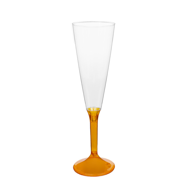 Copo PS Flute Champanhe Laranja Transp. 160ml 2P (200 Uds) Copo PS Flute Champanhe Laranja Transp. 160ml 2P (200 Uds)