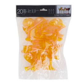 Copo PS Flute Champanhe Laranja Transp. 160ml 2P (20 Uds)