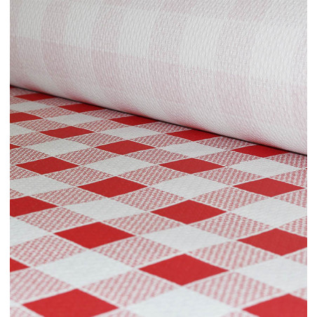 Toalha Papel Rolo Quadros Vermelhos 1x100m 40g (1 Ud)
