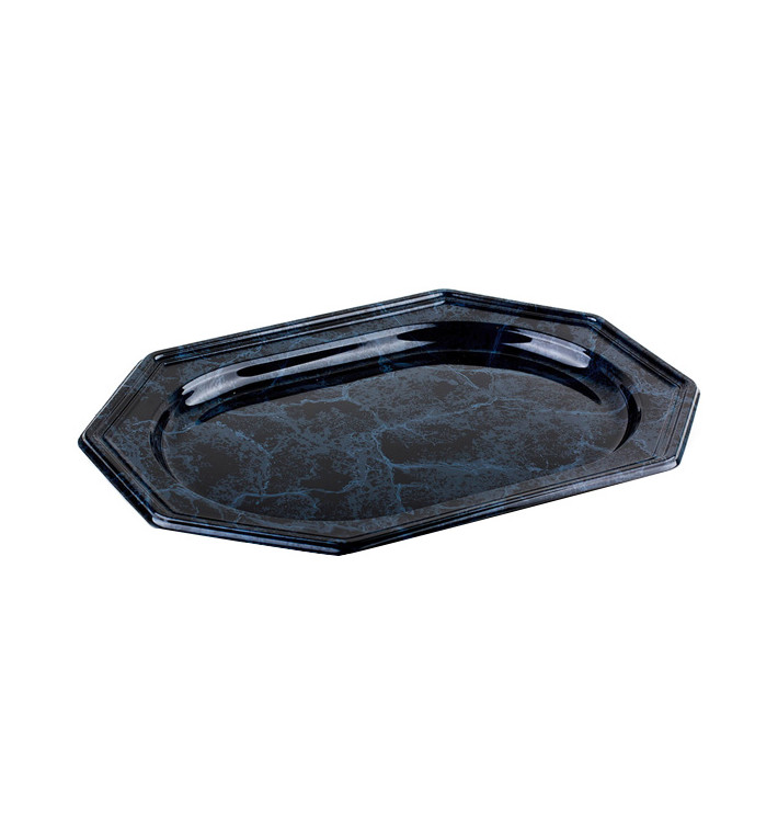 Bandeja Plastico Luxo Octog. Marmore 36x24 cm (5 Uds) Bandeja Plastico Luxo Octog. Marmore 36x24 cm (5 Uds)