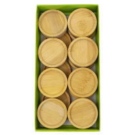 Prato Degustação de Bambu Bicolor Ø5cm (24 Uds)