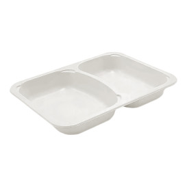 Embalagem Cana-de-açúcar PLA 2C 820ml 22,7x17,8x3,2cm (300 Uds)