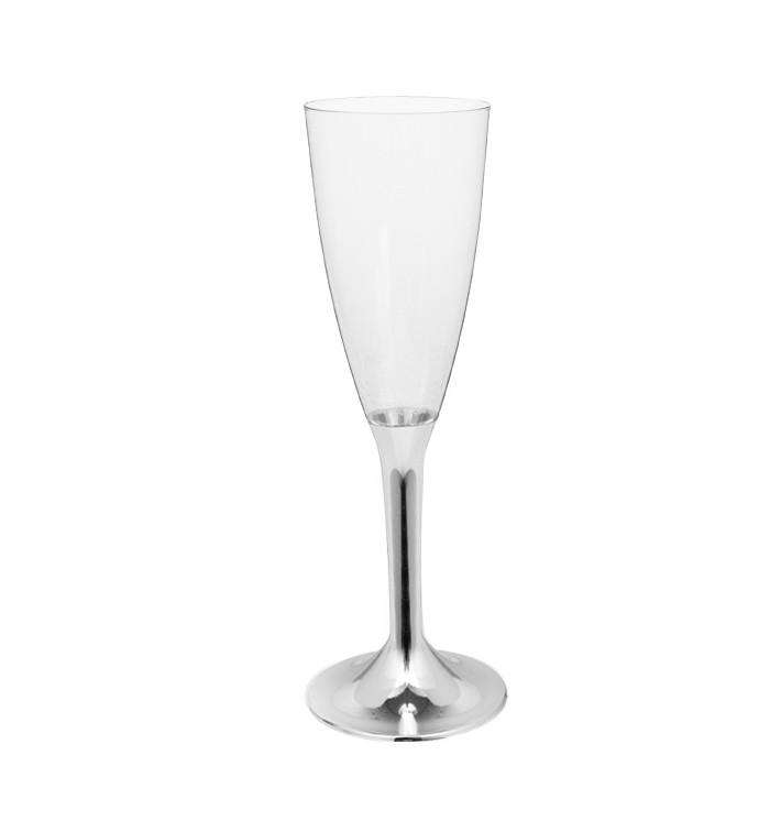 Copo PS Flute Champanhe Prata Cromo 120ml 2P (20 Uds) Copo PS Flute Champanhe Prata Cromo 120ml 2P (20 Uds)