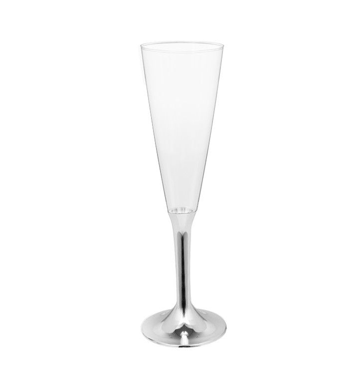 Copo PS Flute Champanhe Prata Cromo 160ml 2P (20 Uds) Copo PS Flute Champanhe Prata Cromo 160ml 2P (20 Uds)