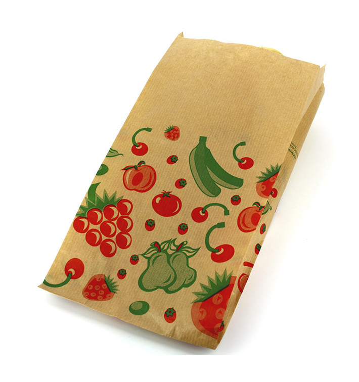 Saco Papel Kraft para Fruta 14+7x24 cm (100 Unidades)