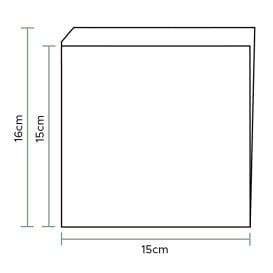 Saqueta  Papel Antigordura Aberta 2L Kraft 15x15cm (3000 Uds)