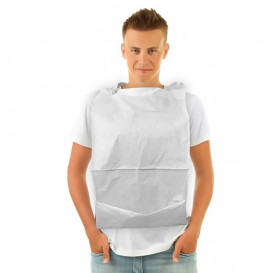 Babador Adulto com Saco Branco 36x65cm (500 Uds)