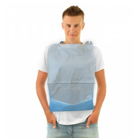 Babador Adulto com Saco Azul 36x65cm (125 Uds)