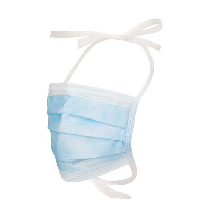 Máscara Cirúrgica Tripla Dobras com Tiras Azul (50 Uds) Máscara Cirúrgica Tripla Dobras com Tiras Azul (50 Uds)