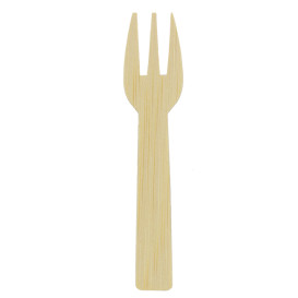Garfo de Bambu Degustação 7,5cm (50 Uds)