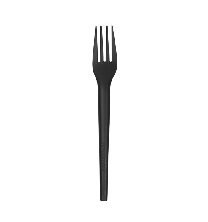 Garfo Biodegradaveis CPLA Preto 17cm (25 Uds) Garfo Biodegradaveis CPLA Preto 17cm (25 Uds)