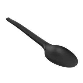 Colher Biodegradaveis CPLA Preto 16,5cm (25 Uds)