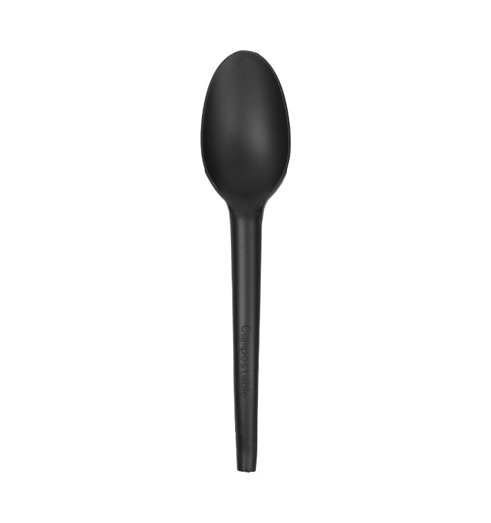 Colher Biodegradaveis CPLA Preto 16,5cm (1.000 Uds) Colher Biodegradaveis CPLA Preto 16,5cm (1.000 Uds)