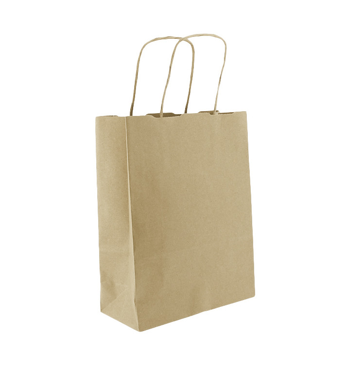 Saco Papel Kraft Marrom Asas 100g/m² 18x8x24cm (450 Uds) Saco Papel Kraft Marrom Asas 100g/m² 18x8x24cm (450 Uds)