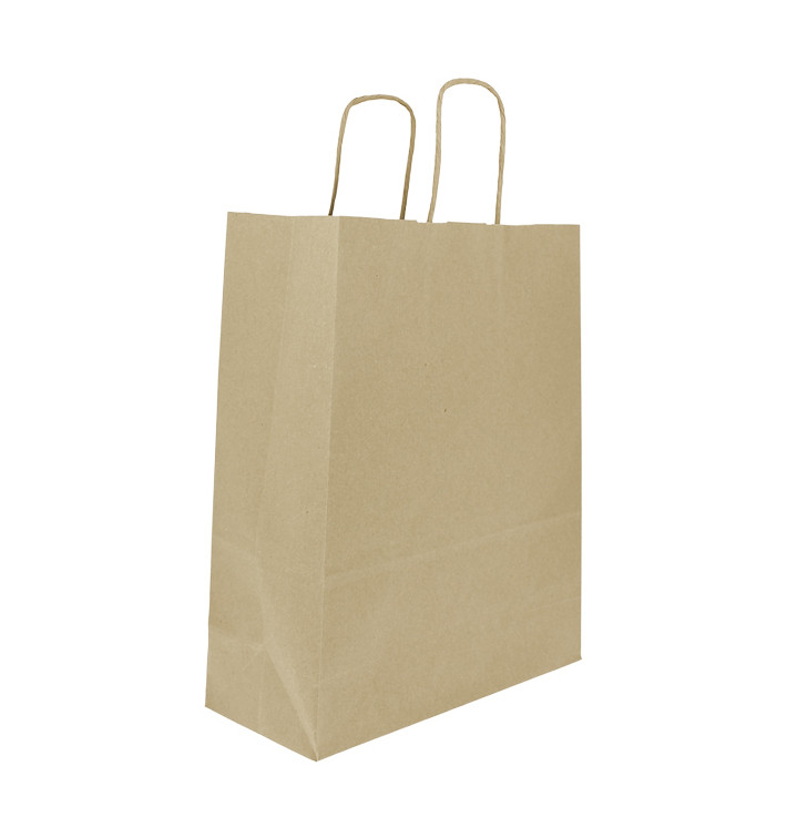 Saco Papel Kraft Marrom Asas 100g/m² 25+11x31cm (250 Uds) Saco Papel Kraft Marrom Asas 100g/m² 25+11x31cm (250 Uds)