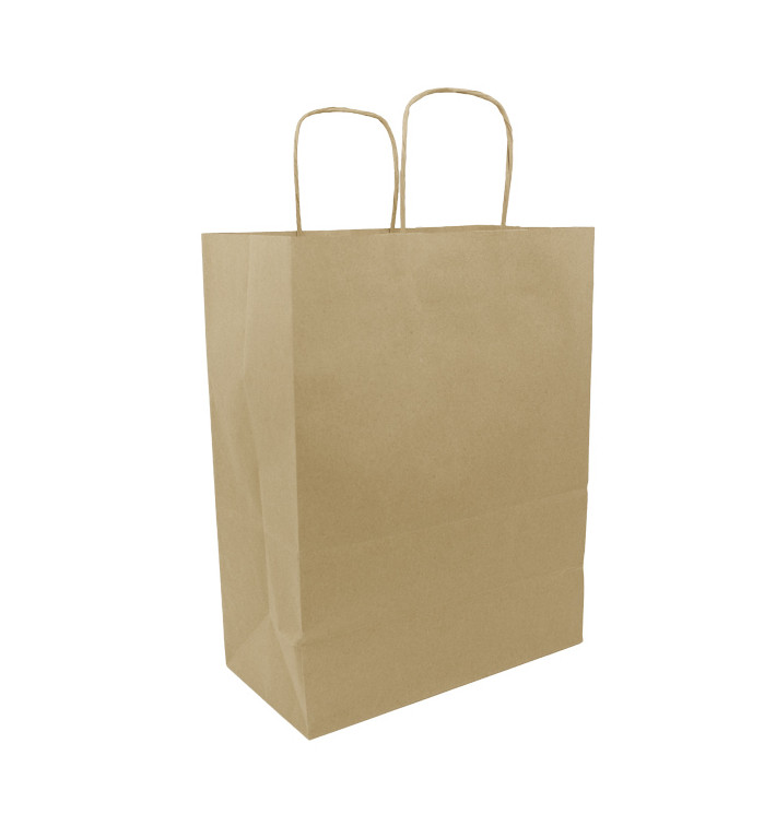 Saco Papel Kraft Marrom Asas 100g/m² 25+13x33cm (200 Uds) Saco Papel Kraft Marrom Asas 100g/m² 25+13x33cm (200 Uds)