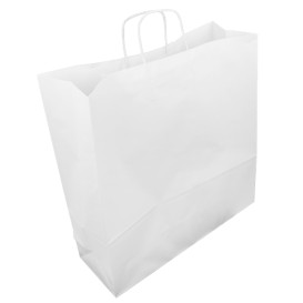 Saco Papel Kraft Branco Asas 100g/m² 44x15x46cm (25 Uds)