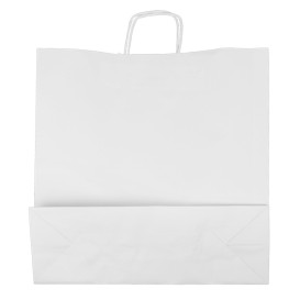 Saco Papel Kraft Branco Asas 100g/m² 44x15x46cm (25 Uds)