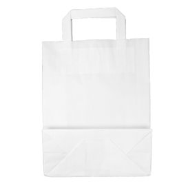 Saco Papel Kraft Branco Asas 100g/m² 22+11x27cm (25 Uds)