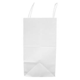 Saco Papel Kraft Branco Asas 100g/m² 27+14x26cm (25 Uds)