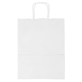 Saco Papel Kraft Branco Asas 100g/m² 25+13x33cm (200 Uds)