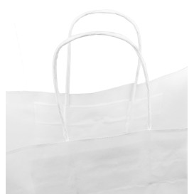 Saco Papel Kraft Branco Asas 90g/m² 32+16x43cm (50 Uds)
