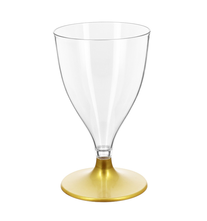 Copo PS Reutilizável Água/Vinhos Pés Ouro 200ml 2P (48 Uds) Copo PS Reutilizável Água/Vinhos Pés Ouro 200ml 2P (48 Uds)
