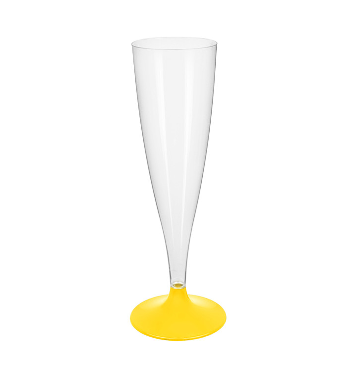 Copo PS Flute Champanhe Amarelo 140ml 2P (20 Uds) Copo PS Flute Champanhe Amarelo 140ml 2P (20 Uds)