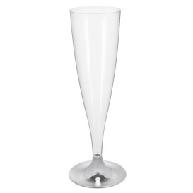 Copo PS Flute Champanhe Prata Cromo 140ml 2P (20 Uds)