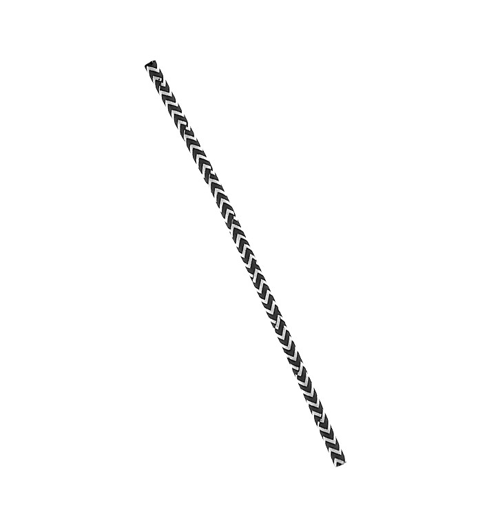 Palhinha Direita Papel Preto e Branco Ø6mm 21cm (6000 Uds) Palhinha Direita Papel Preto e Branco Ø6mm 21cm (6000 Uds)