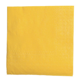 Guardanapos Papel Cocktail Amarelo 20x20cm (100 Uds)