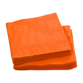 Guardanapos Papel Cocktail Laranja 20x20cm (100 Uds)