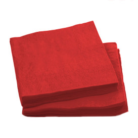 Guardanapos Papel Cocktail Vermelho 20x20cm (100 Uds)