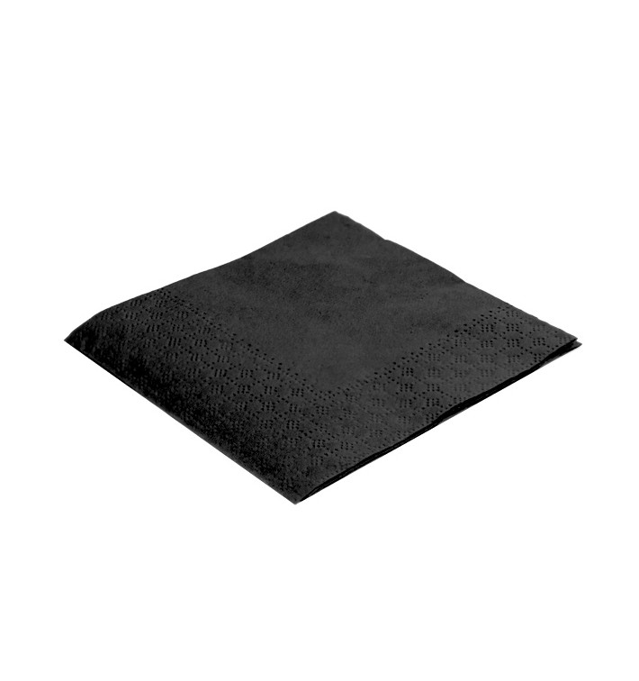 Guardanapos Papel Cocktail Preto 20x20cm (6000 Uds) Guardanapos Papel Cocktail Preto 20x20cm (6000 Uds)
