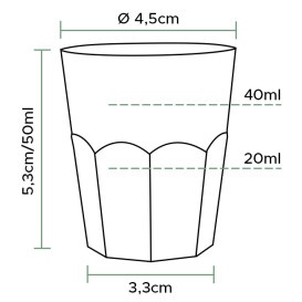 Copo Plastico para Shot Transp. PS Ø45mm 50ml (1000 Uds)