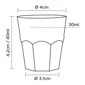 Copo Plastico para Shot Transp. PS Ø40mm 30ml (2000 Uds)