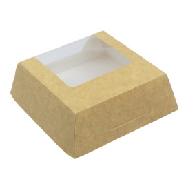 Caixa de Cartão Kraft com Janela 120x120x40mm (25 Uds)