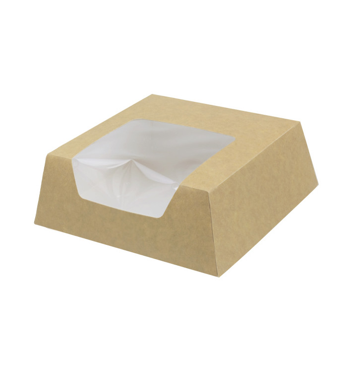 Caixa de Cartão Kraft com Janela 140x140x50mm (25 Uds) Caixa de Cartão Kraft com Janela 140x140x50mm (25 Uds)