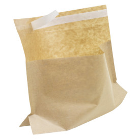 Saco com Base e Fecho Automático Kraft 21x17cm (100 Uds)